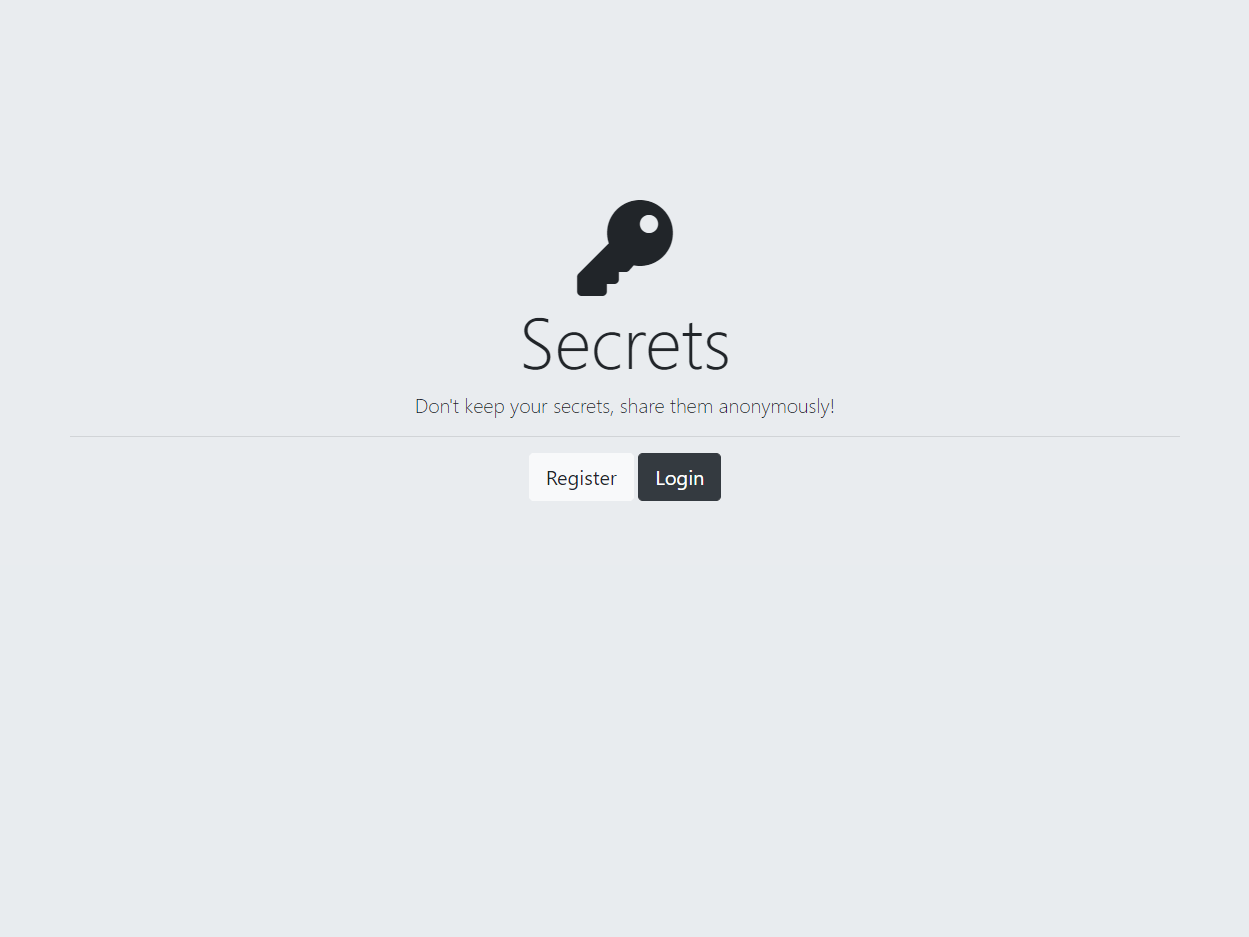 Secrets home page