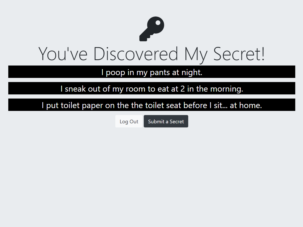 Secrets home page